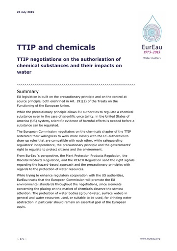TTIP and chemicals