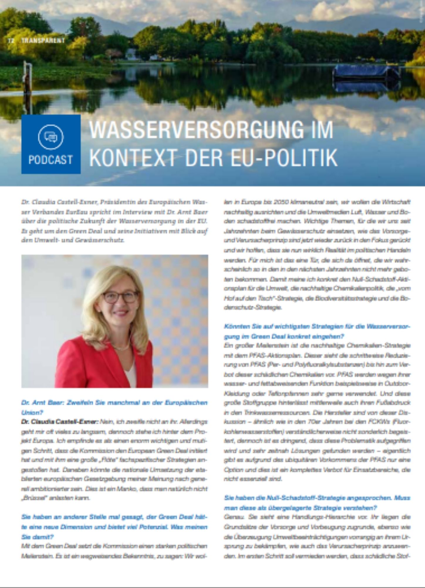 Interview transcript - Gelsenwasser - Dr Claudia Castell-Exner