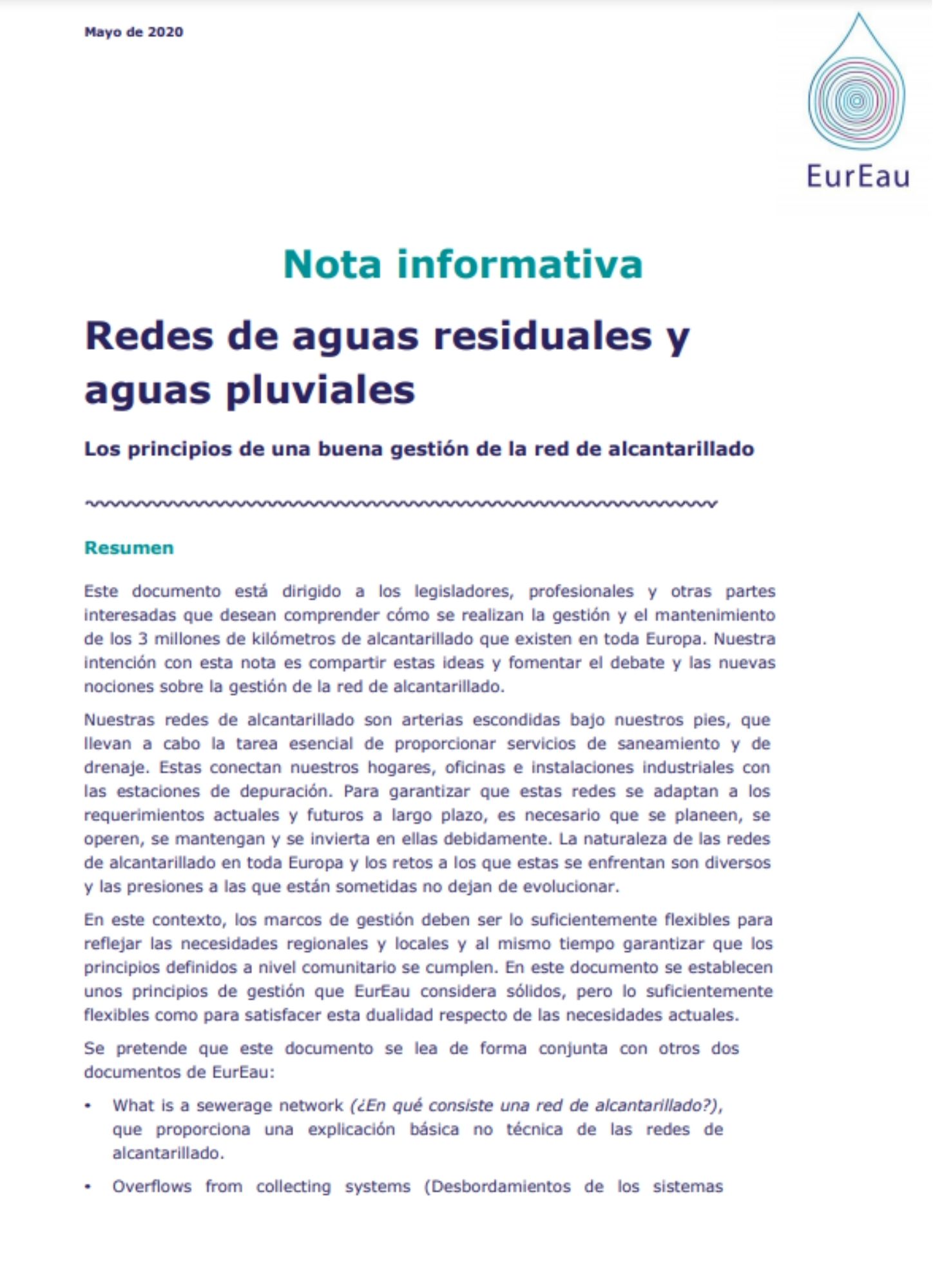 EurEau feedback on the Inception Impact Assessment for the review of the EU renewable energy rules (Directive 2018/2001/EU, RED)