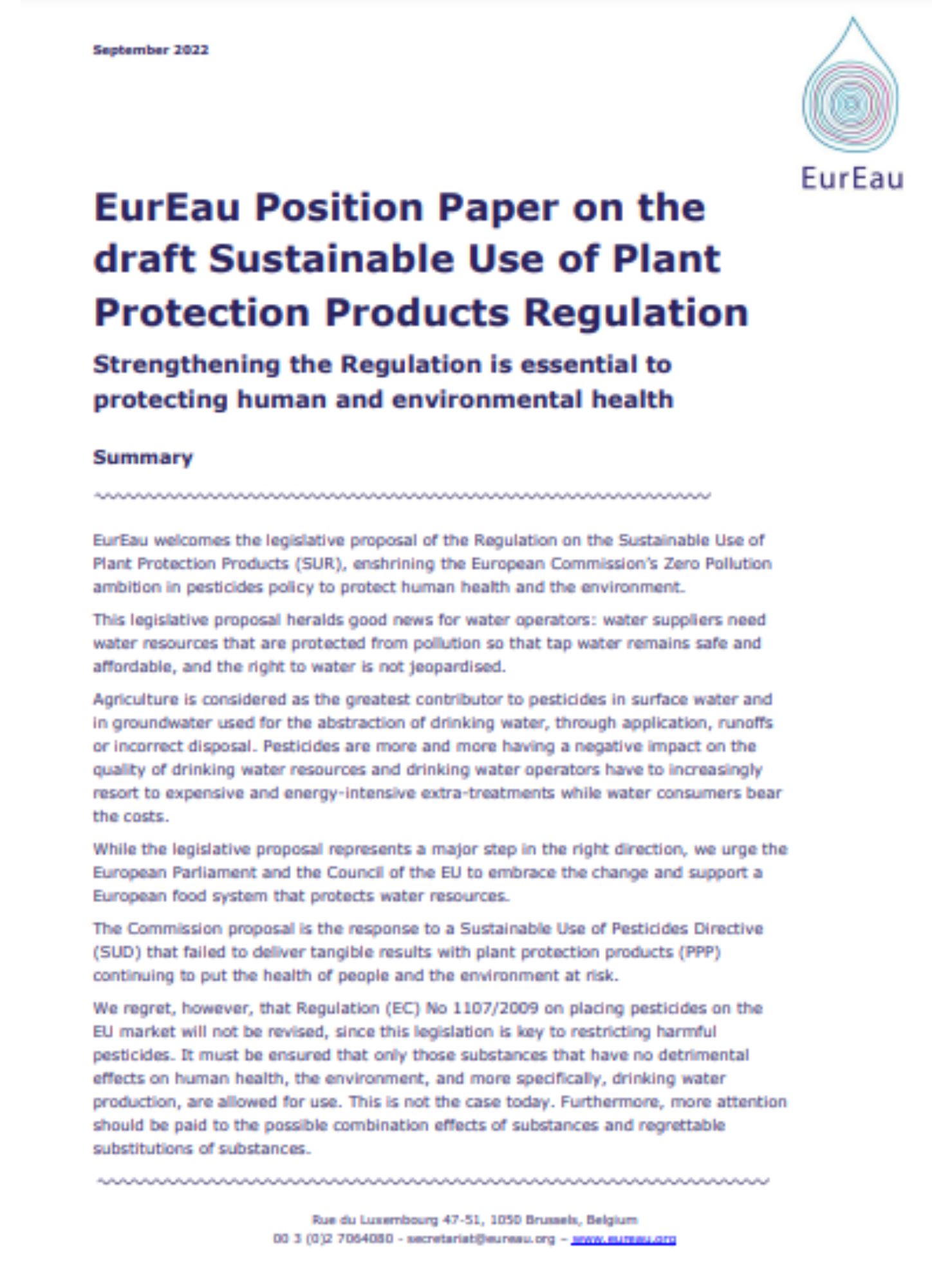 Position paper on Industrial waste water discharges into sewers